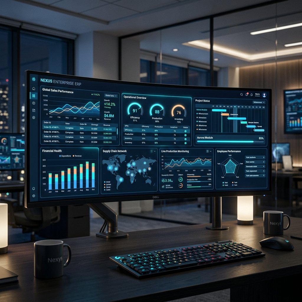 ERP System Dashboard Mockup